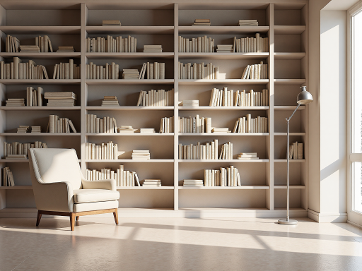 学习读书场景，书架背景，专注阅读的人物剪影，安静的学习环境